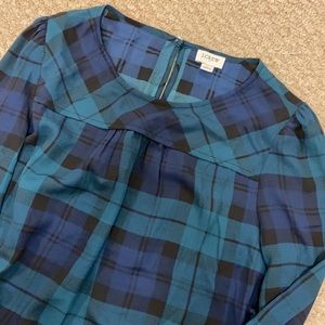 J.Crew Black Watch Plaid Top